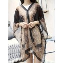 Plus Size Floral Print Blouse, Casual Batwing Sleeve Button Blouse For Spring, Women's Plus Size&nbsp;Clothing